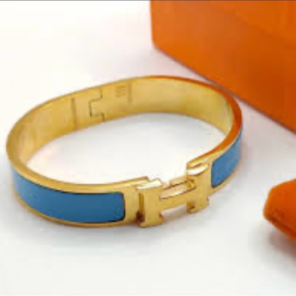 Hermes Bracelet - Enamel Narrow Clic Clac H Bracelet PM Turquoise - Picture 2 of 7